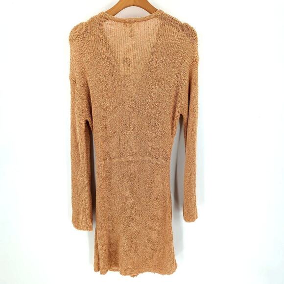 Elegant Tan Wrap Swim Cover-Up - Picture 3 of 8